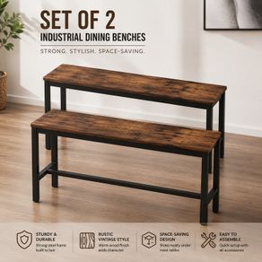 Industrial Dining Benches Set of 2