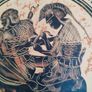 Achilles Tending the Wound of Patroclus Wall Art Plate Greek Handmade Clay Image 2