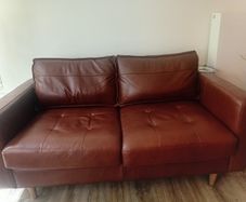 2 seated and arm chairs soft leather