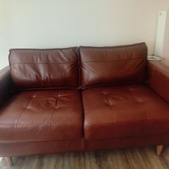 2 seated and arm chairs soft leather