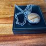 silver solid pendant and heavy chain Image 5