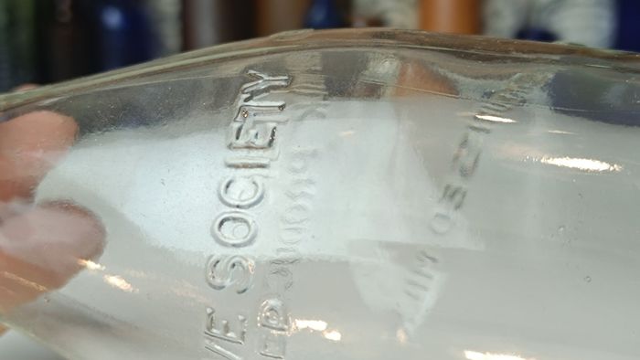 505 - Vintage Clear Glass Cork Top Collectible Decorative Cobh Milk Producers Bottle