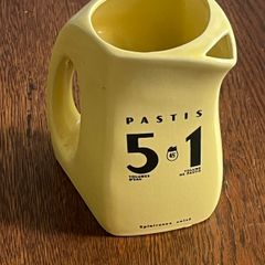 Antique Original French Pastis 51 Yellow Ceramic Water Jug