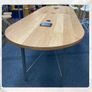 3.4M Oak High Meeting Table  & 10 High Stools Image 2
