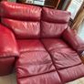 Red Leather 2 seater recliner Image 2