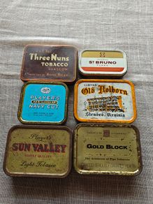 Vintage Tobacco Tin Job Lots - One Photo of 6 TINS = 30 euros