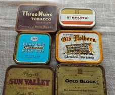 Vintage Tobacco Tin Job Lots - One Photo of 6 TINS = 30 euros