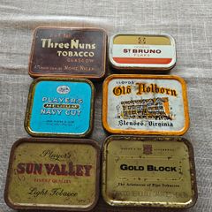 Vintage Tobacco Tin Job Lots - One Photo of 6 TINS = 25 euros