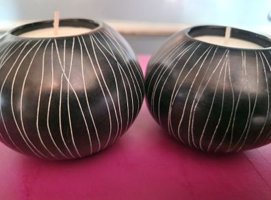 John Rocha Hand Crafted Soap Stone Tea Light Holders
