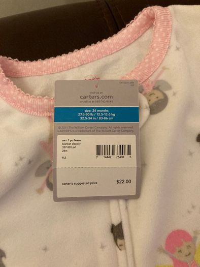 Carter Pyjamas 24 months New with tags