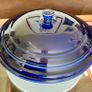 Vintage Fiestaware Cobalt Blue Covered Casserole Dish Homer Laughlin HLC with Lid USA Oven to Table Image 3