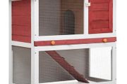 Outdoor Rabbit Hutch 1 Door Red Wood