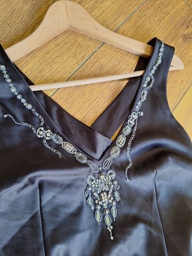 vintage karen millen embellished satin maxi dress occasion wedding party