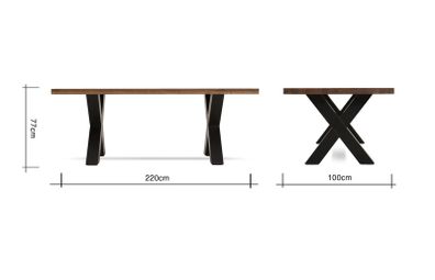 Solid Timber 2.2m kitchen table & 2m bench