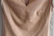 mohito Suede look brown top fits Xs s