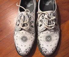 Dr. Martens 1461 Bandana White Black Paisley Oxford Shoes | Size UK 8