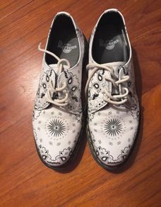 Dr. Martens 1461 Bandana White Black Paisley Oxford Shoes | Size UK 8