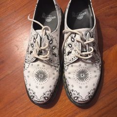 Dr. Martens 1461 Bandana White Black Paisley Oxford Shoes | Size UK 8