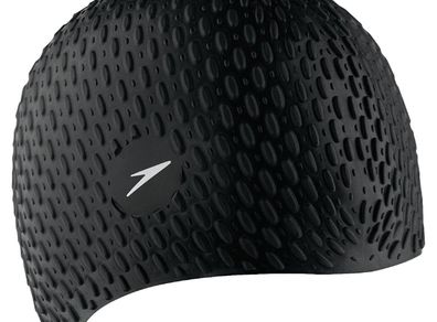 Speedo Bubble Cap Unisex Black Universal Adult Size