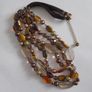 NECKLACE - Tigers Eye - Glass - Filigree Metal Beads Image 4