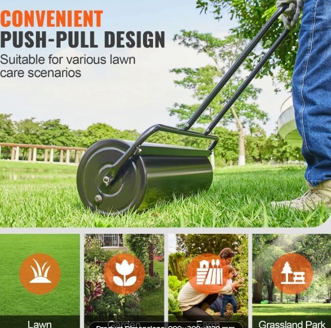 61 Litre Lawn Roller for Grass Seed and Garden Soil Levelling