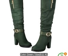 Gorgeous Green suede boots size 35