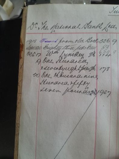 1915 hand written ledger