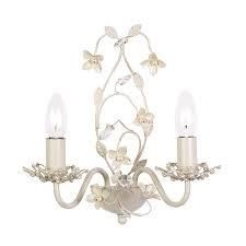 Wall Light Flower Detail Cream Beads