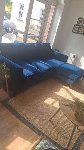 Sofa L shaped navy