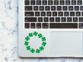Shamrock Wreath Laptop Decal, Laptop Vinyl Decal Macbook Sticker Window Mac Apple, Car, Bumper, Truck, Window Decal, Removable Laptop Decal