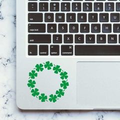 Shamrock Wreath Laptop Decal, Laptop Vinyl Decal Macbook Sticker Window Mac Apple, Car, Bumper, Truck, Window Decal, Removable Laptop Decal