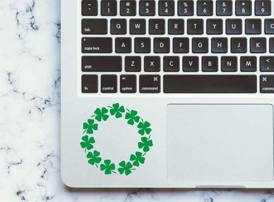 Shamrock Wreath Laptop Decal, Laptop Vinyl Decal Macbook Sticker Window Mac Apple, Car, Bumper, Truck, Window Decal, Removable Laptop Decal