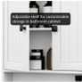 Bathroom Wall Cabinets with Towels Bar,Storage Cabinet, Over The Toilet Storage with 2 Doors and Adjustable Shelf, Wall Cabinet for Bathroom Laundry Kitchen (White) Image 4