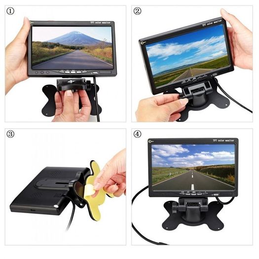 7 Inch 800x480 TFT Color LCD Car Video Parking Monitor AV Input CCTV Security Monitor + Remote Control