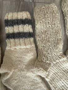 Natural 100% sheep wool socks Unisex Hand Knitted