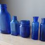 Lot of 5 vintage blue glass bottle Image 2
