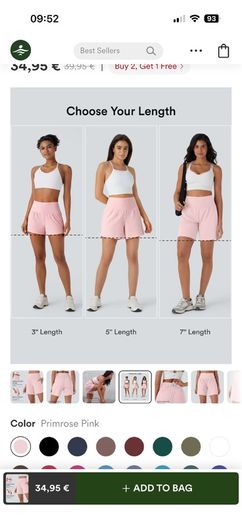 3 pairs of Halara shorts
