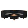 4 Piece Garden Lounge Set with Cushions Poly Rattan Black Image 7