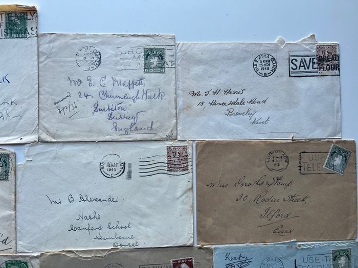 Irish 1930s 1940s Envelopes WW2 era 20 covers