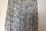 Price includes postage M&amp;S long sleeve blue and white lightweight cotton blouse size 14