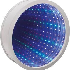 Infinity Mirror | Light Up Sensory White Mirror 25cm Multi-Colour 42-LED