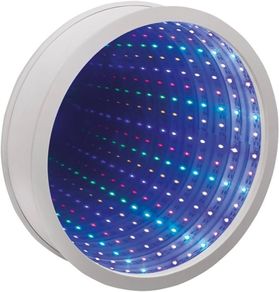 Infinity Mirror | Light Up Sensory White Mirror 25cm Multi-Colour 42-LED