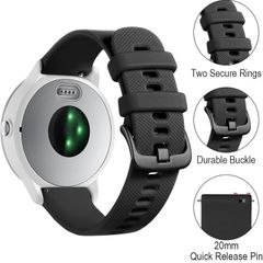 20mm Strap for Garmin Vivoactive 3/3 Music/Venu/Venu 2 Plus/sq/sq 2/Forerunner 245/645/55, Soft Silicone Watch Band Replacement