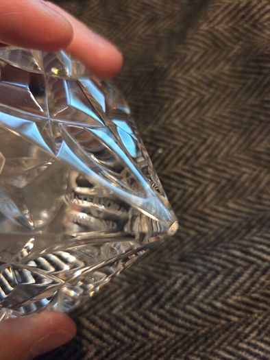 Waterford Crystal Lismore Diamond Shaped Desk Clock - Fully Working