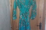Green and gold chain print maxi dress (free post)