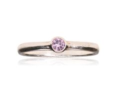 925 Sterling silver amethyst ring - size L