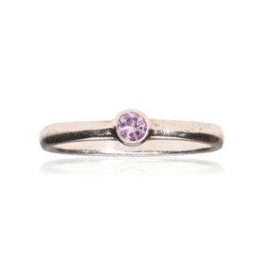 925 Sterling silver amethyst ring - size L