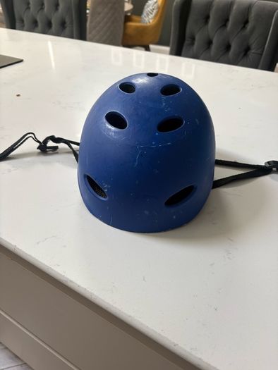 Kids blue bike helmet