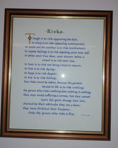 Risks Poem Framed