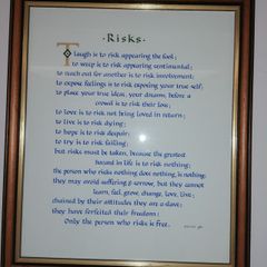 Risks Poem Framed